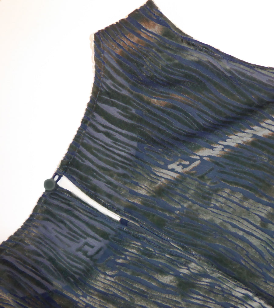 Hand-dyed silk Devore Dress - Blues