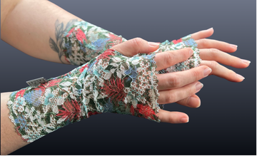Lace WRISTEES® - Blue & Coral flowers - 23cm