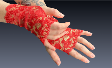 Lace WRISTEES® - Vermillion & Gold - short 16cm