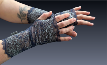 Lace WRISTEES® - Navy & Silvery blue - 22cm