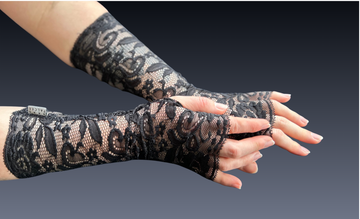 Lace WRISTEES® - Black rose - long 32cm