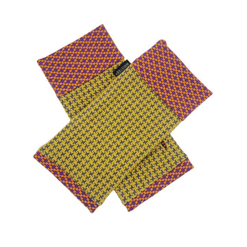 Organic cotton Wristees- Orange waffle and Mustard dogtooth
