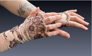 Lace WRISTEES® - Almond beige & Chocolate - 19cm