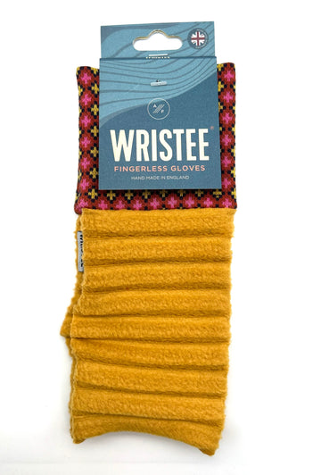 2tone wristees - Organic cotton/mustard pleat