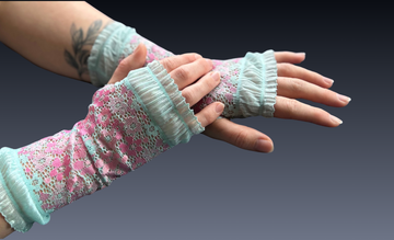 Lace WRISTEES® - Pink & Blue Ruffle - 22cm