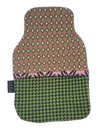 Green Vintage Organic Cotton Hot Water Bottle