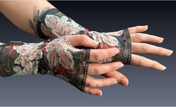 Lace WRISTEES® - Charcoal, Cream & Coral - 23cm