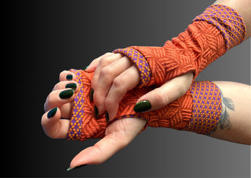 Organic cotton Wristees-Orange waffle