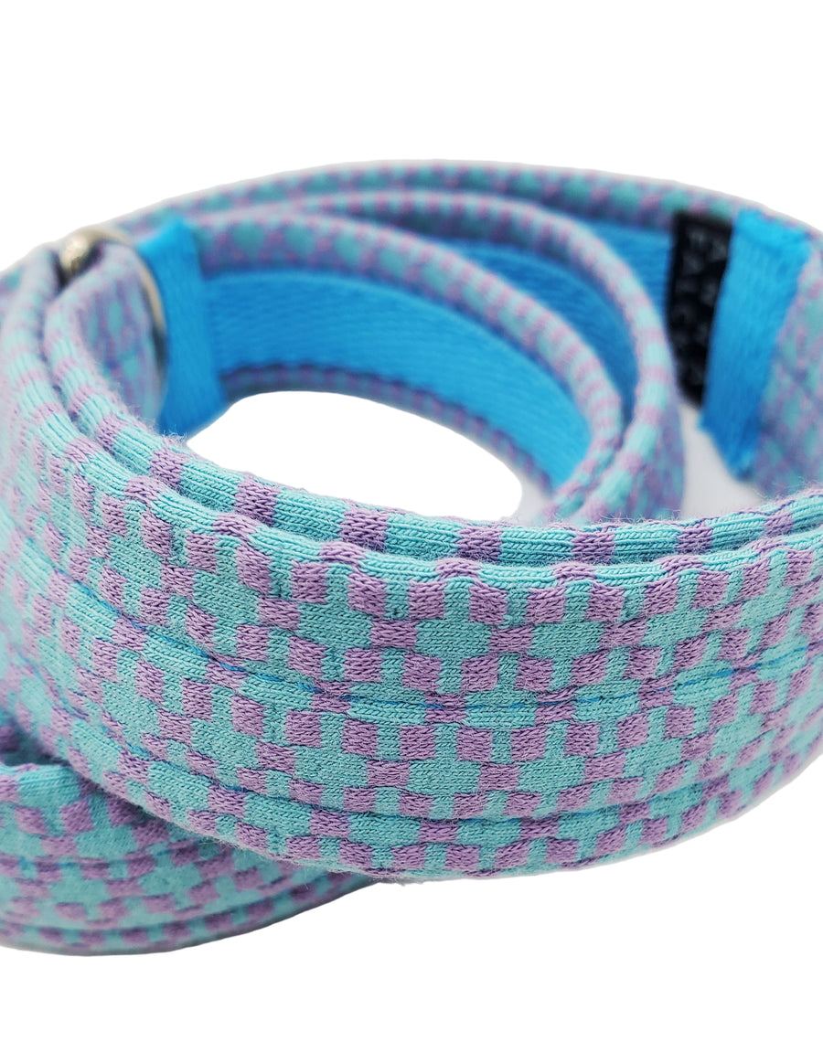 Baby blue and lilac Waffle- Doggy Collar & lead