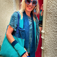 Organic cotton Tote bag - Blue vintage