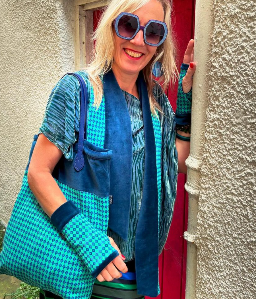 Organic cotton Tote bag - Blue vintage