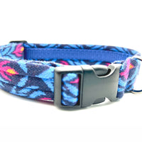 Organic flower design in blue - Luxury Dog Lead set