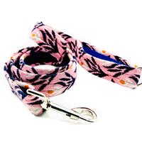 Organic flower design in pink- Luxury Dog Lead set