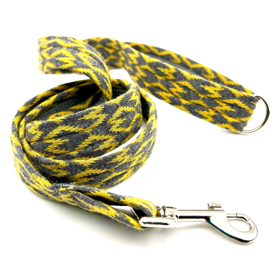 Organic cotton Loveheart mustard- Luxury Dog Lead set