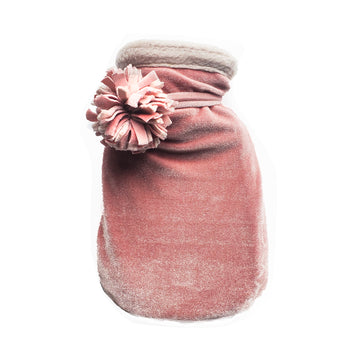 Velvet mini hot water bottle - Flamingo pink