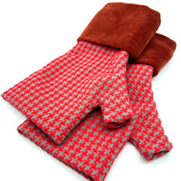 Organic cotton wrist bag - rust