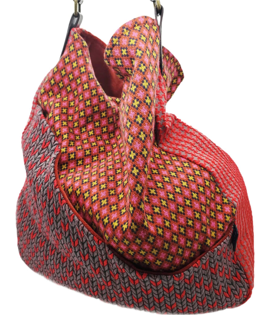 Organic cotton Patchwork bag - vintage rusts