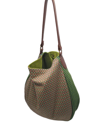 Organic cotton Patchwork bag - vintage greens