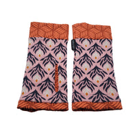 Organic cotton Wristees- Pink flower and orange abstract