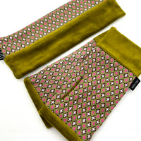 Organic cotton Wristees & Hairband set - Vintage Chartreuse