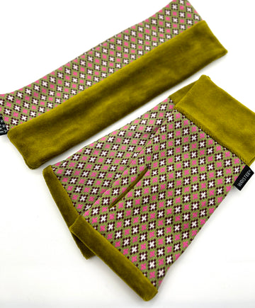 Organic cotton Wristees & Hairband set - Vintage Chartreuse