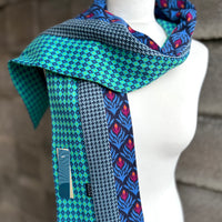 Organic cotton Patchwork scarf - Vintage Blues