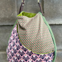 Organic cotton Patchwork bag - vintage greens