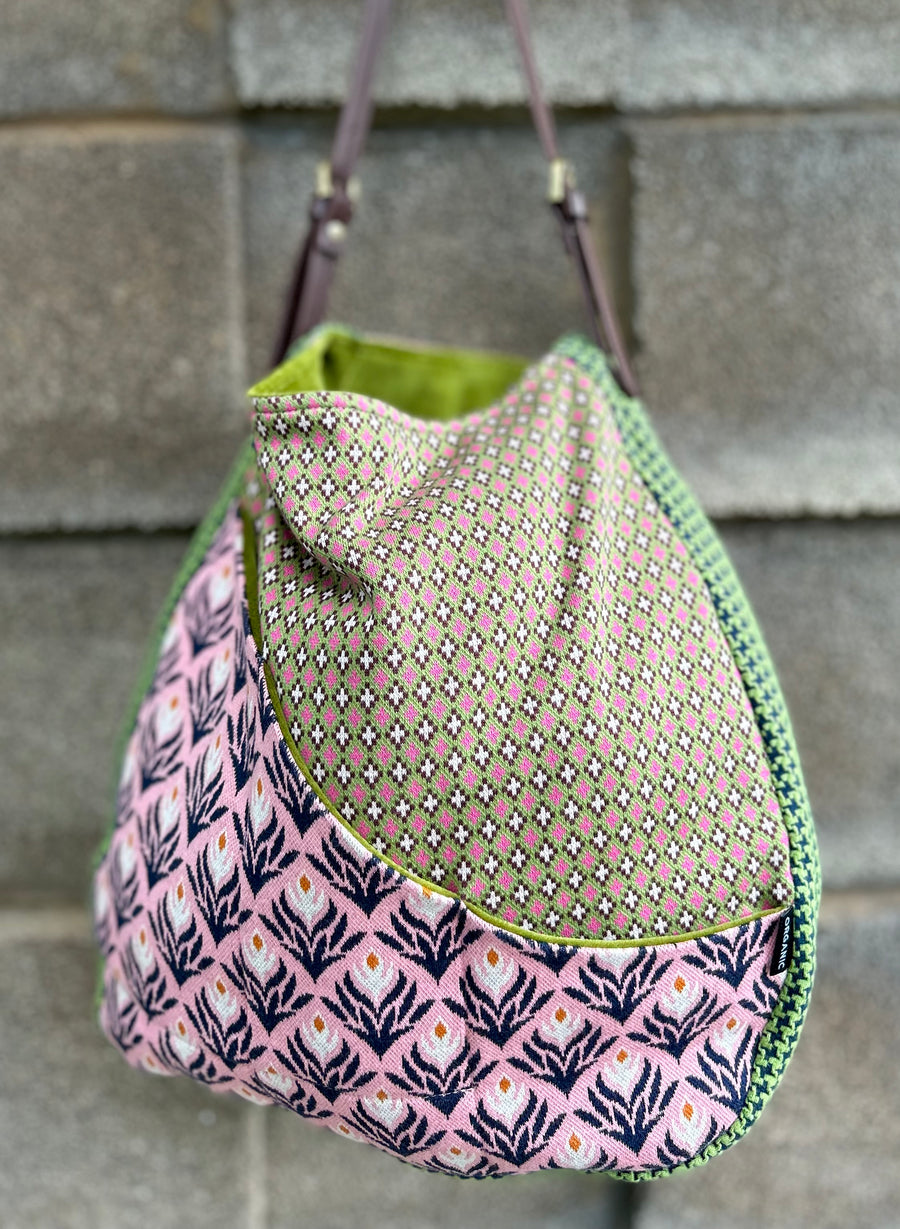 Organic cotton Patchwork bag - vintage greens
