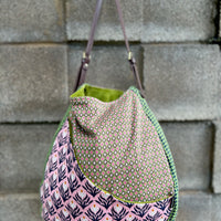 Organic cotton Patchwork bag - vintage greens