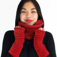 Velvet snood - Scarlet red