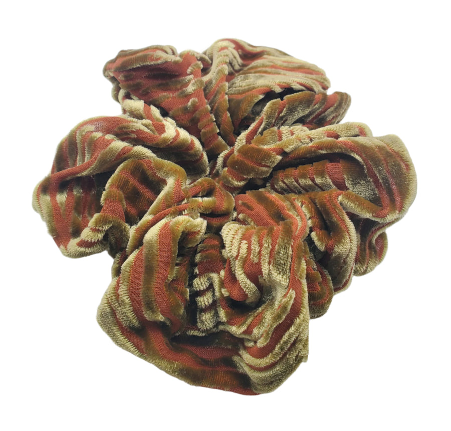 Silk devore Scrunchie - golds