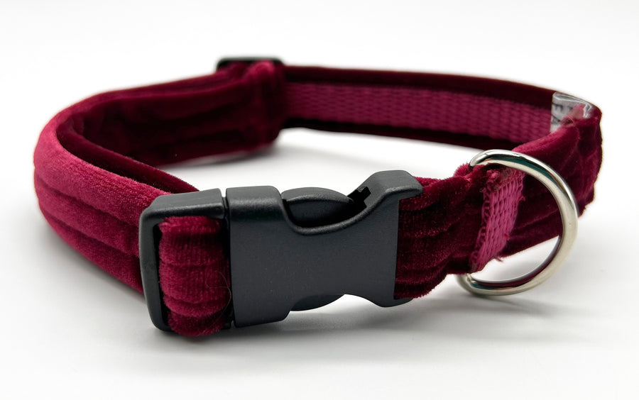 Sumptuous velvet- Luxury Dog Lead  - Berry