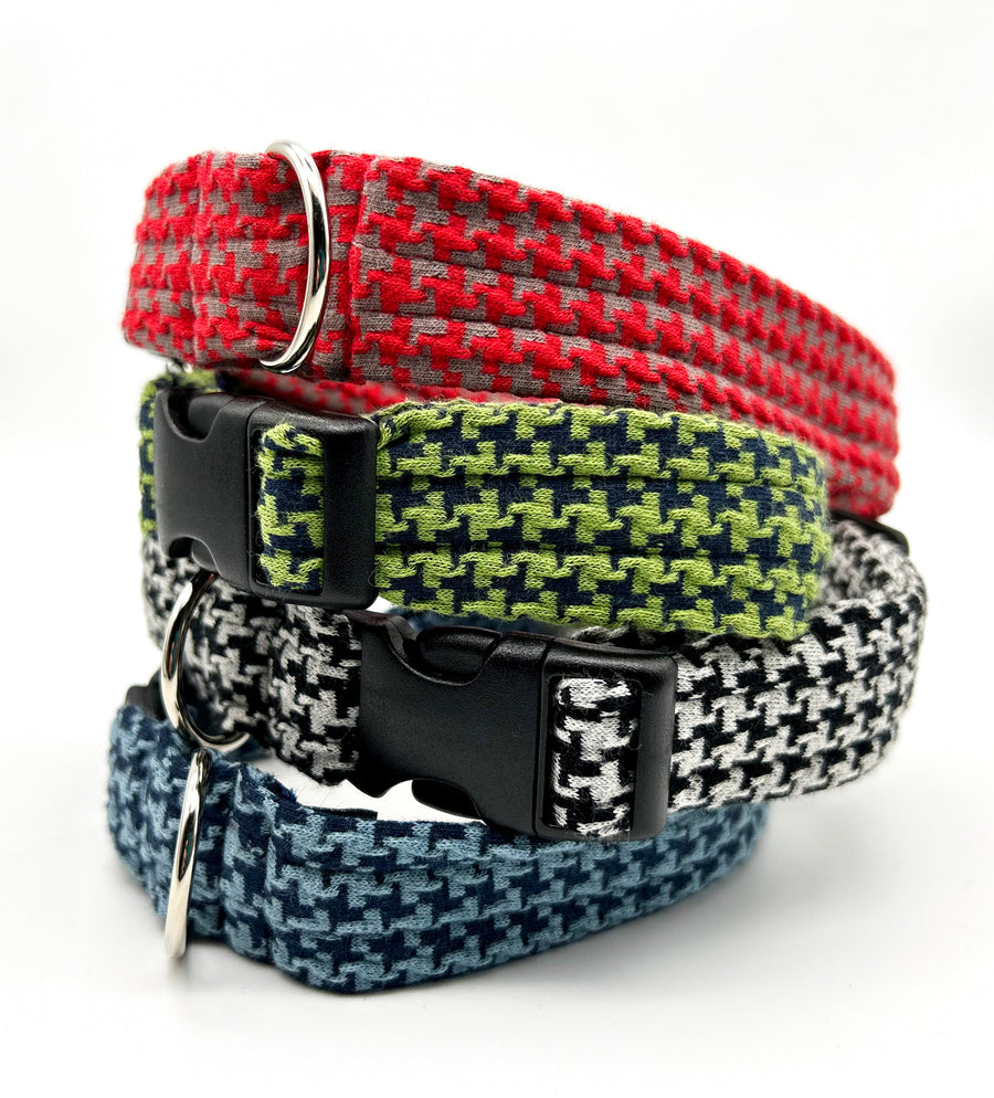 Blue dogtooth Design - Luxury Dog Lead set