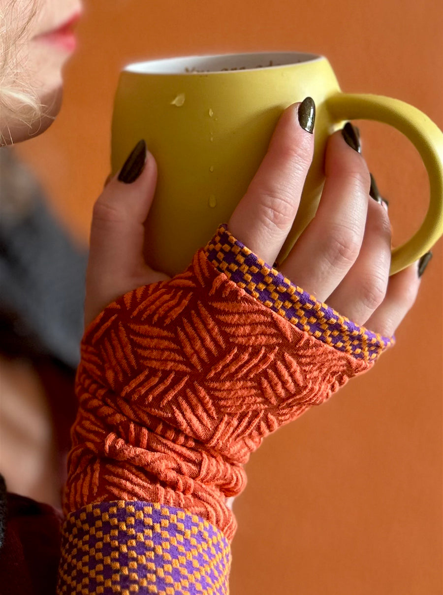 Organic cotton Wristees-Orange waffle