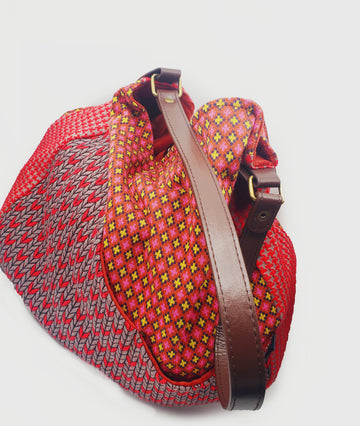 Organic cotton Patchwork bag - vintage rusts