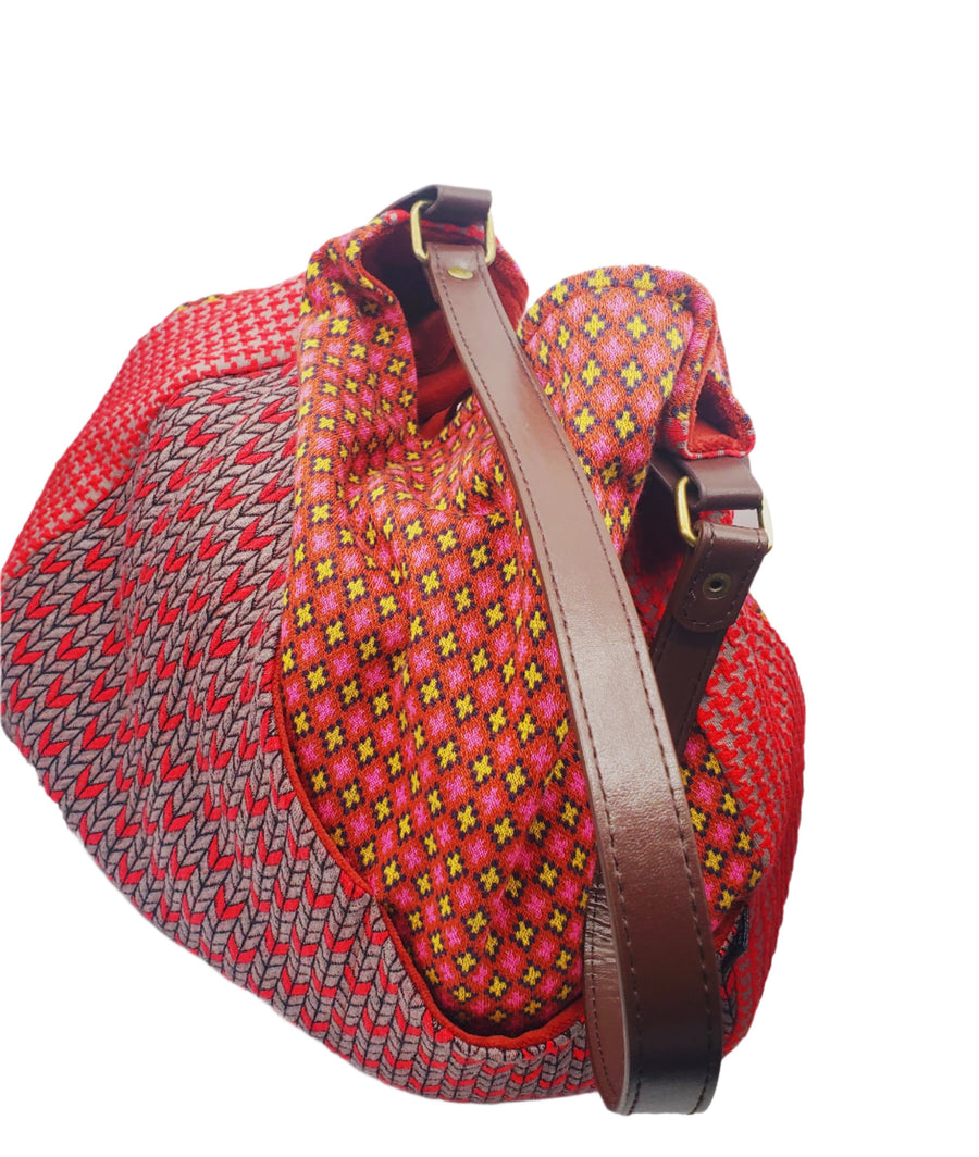 Organic cotton Patchwork bag - vintage rusts