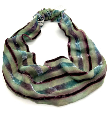 Silk Devore Headband - chocolate mint