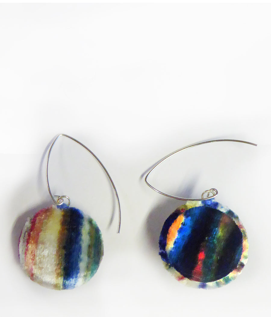 Velvet Dome Earrings - Marble