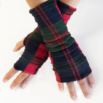 Wristees® Fingerless Gloves - Dark check
