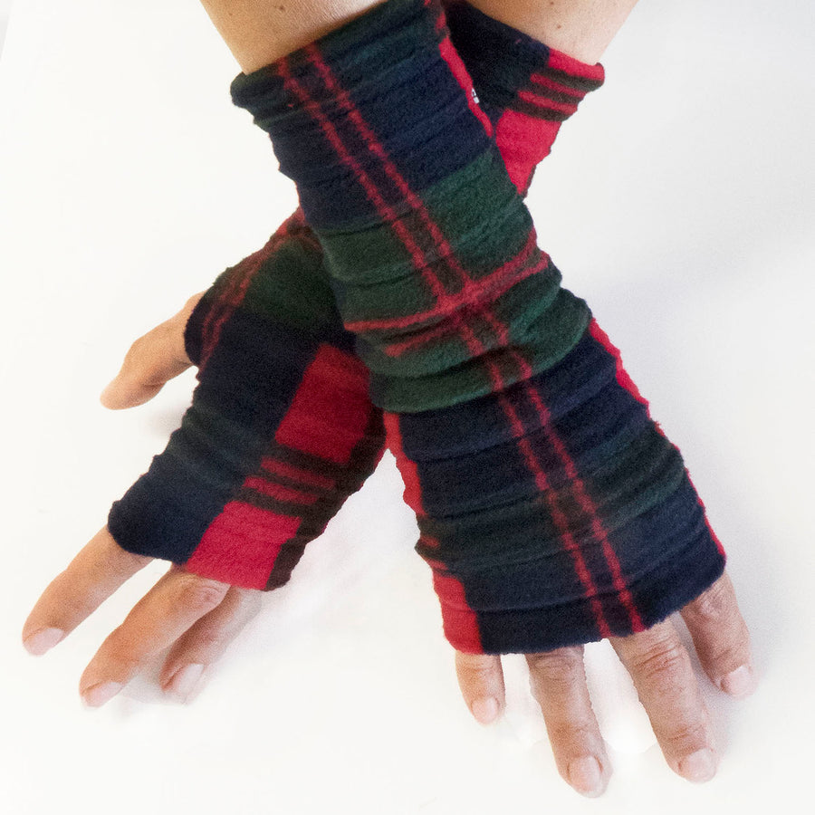 Wristees® Fingerless Gloves - Dark check