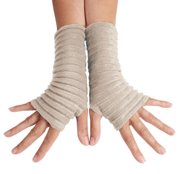 Wristees® Fingerless Gloves - Oatmeal Beige