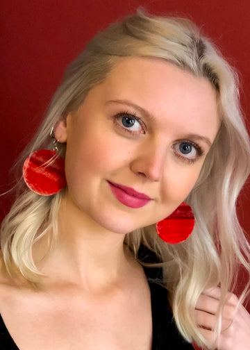 Velvet Earrings in Reds