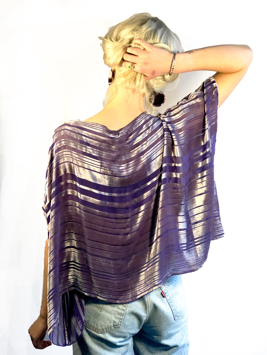 Hand-dyed Boat neck top - Lilacs