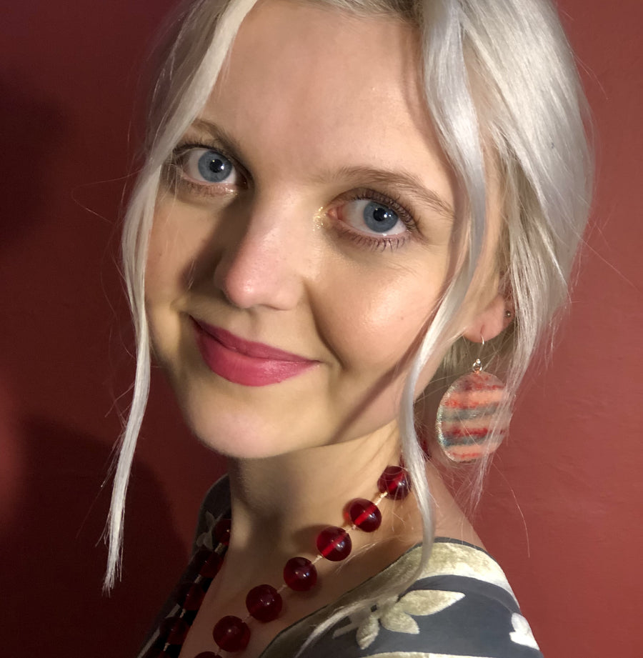 Silk Velvet Earrings - Warm pastels