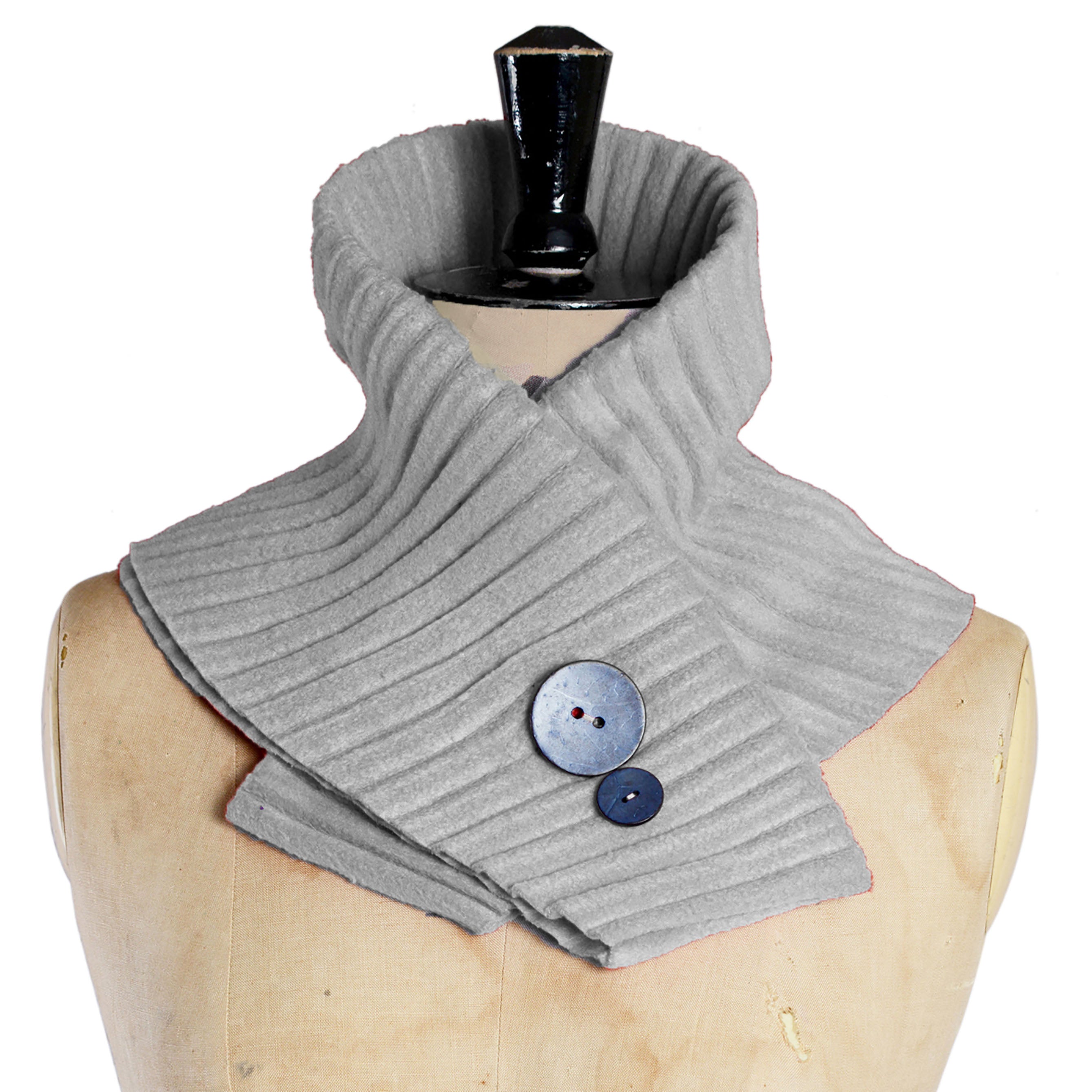 Button collar - Silver Grey