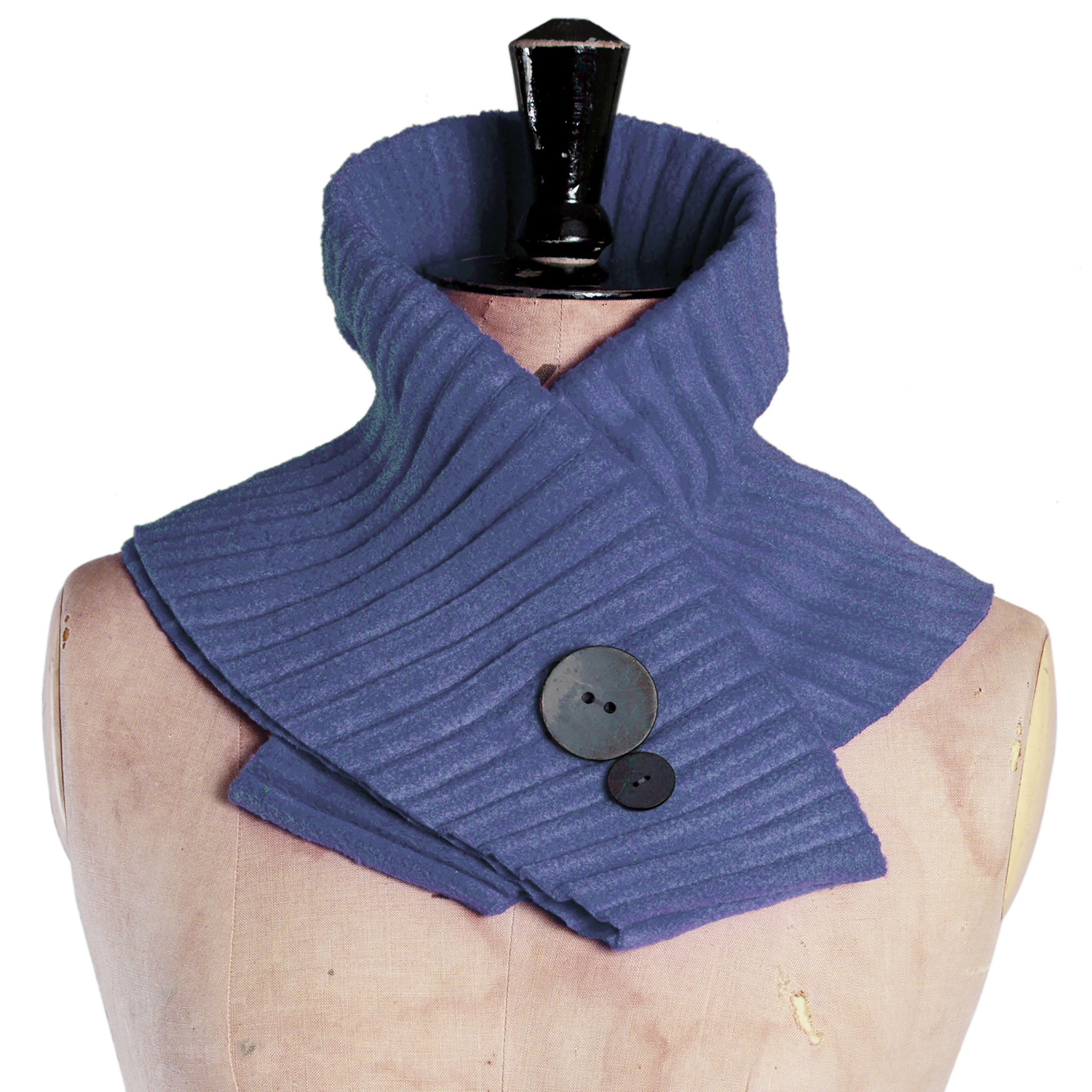 Button collar - Denim blue