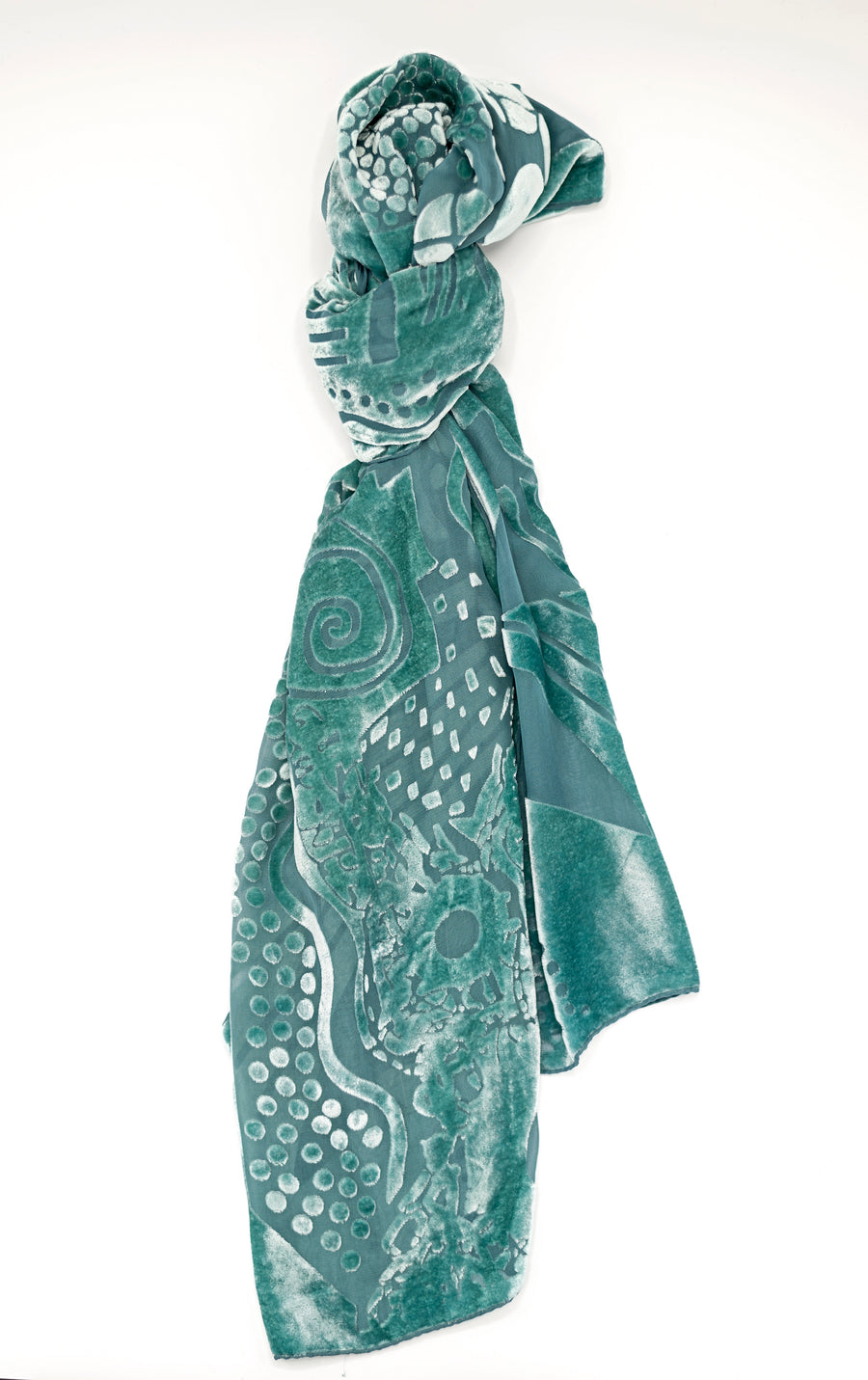 Hand-dyed wrap- Abstract - Turkish blues