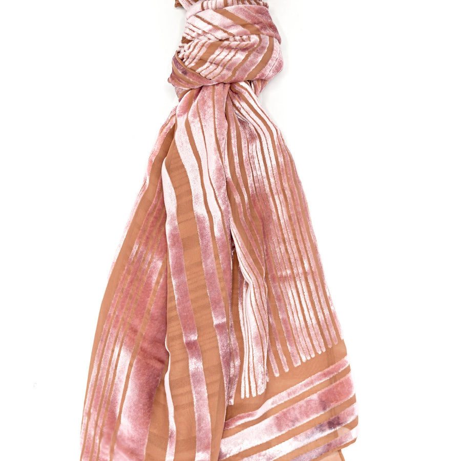Hand-dyed wrap - Stripes - Tangerine pinks