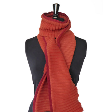 Super warm scarf -Rust with red trim