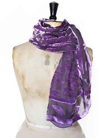 Hand-dyed wrap - Flower garden - Lavender